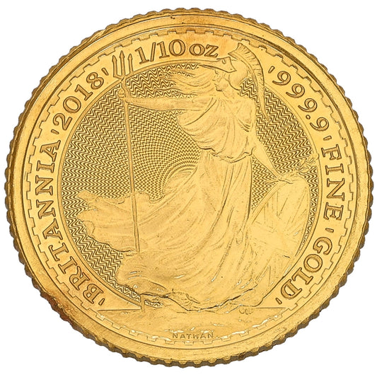 24ct Gold Queen Elizabeth II 1/10 OZ Britannia Coin 2018
