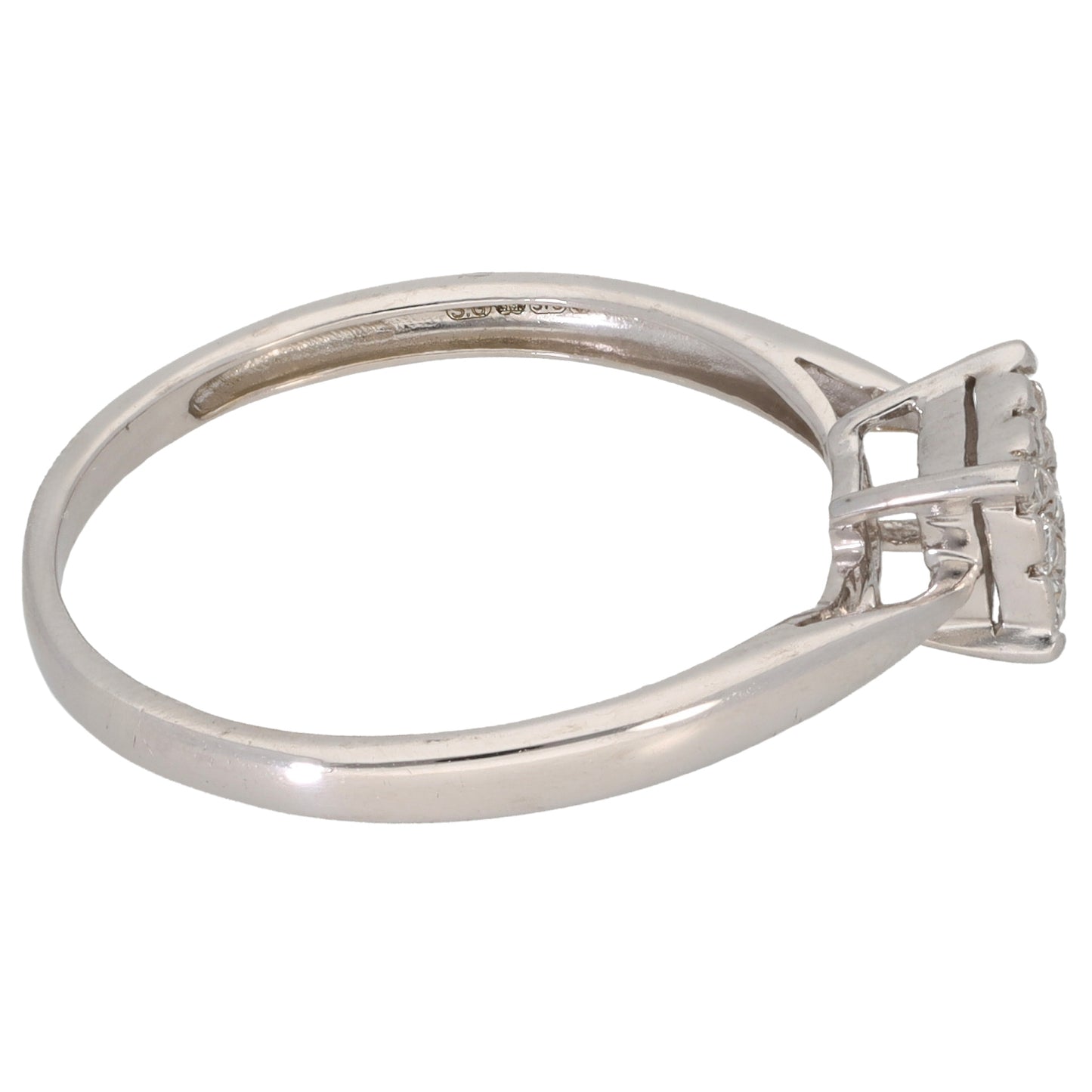 9ct White Gold 0.15ct Diamond Cluster Ring Size Q