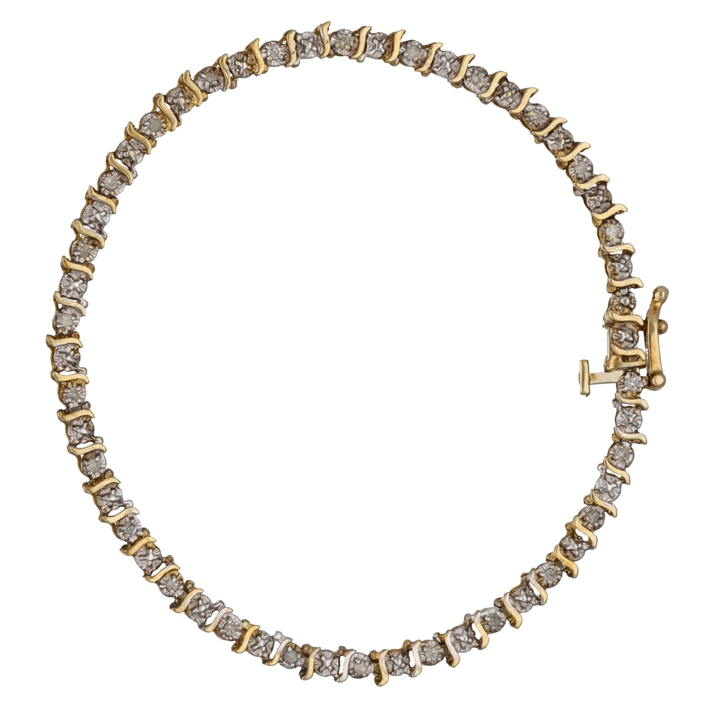 9ct Gold 0.125ct Diamond Line/Tennis Bracelet