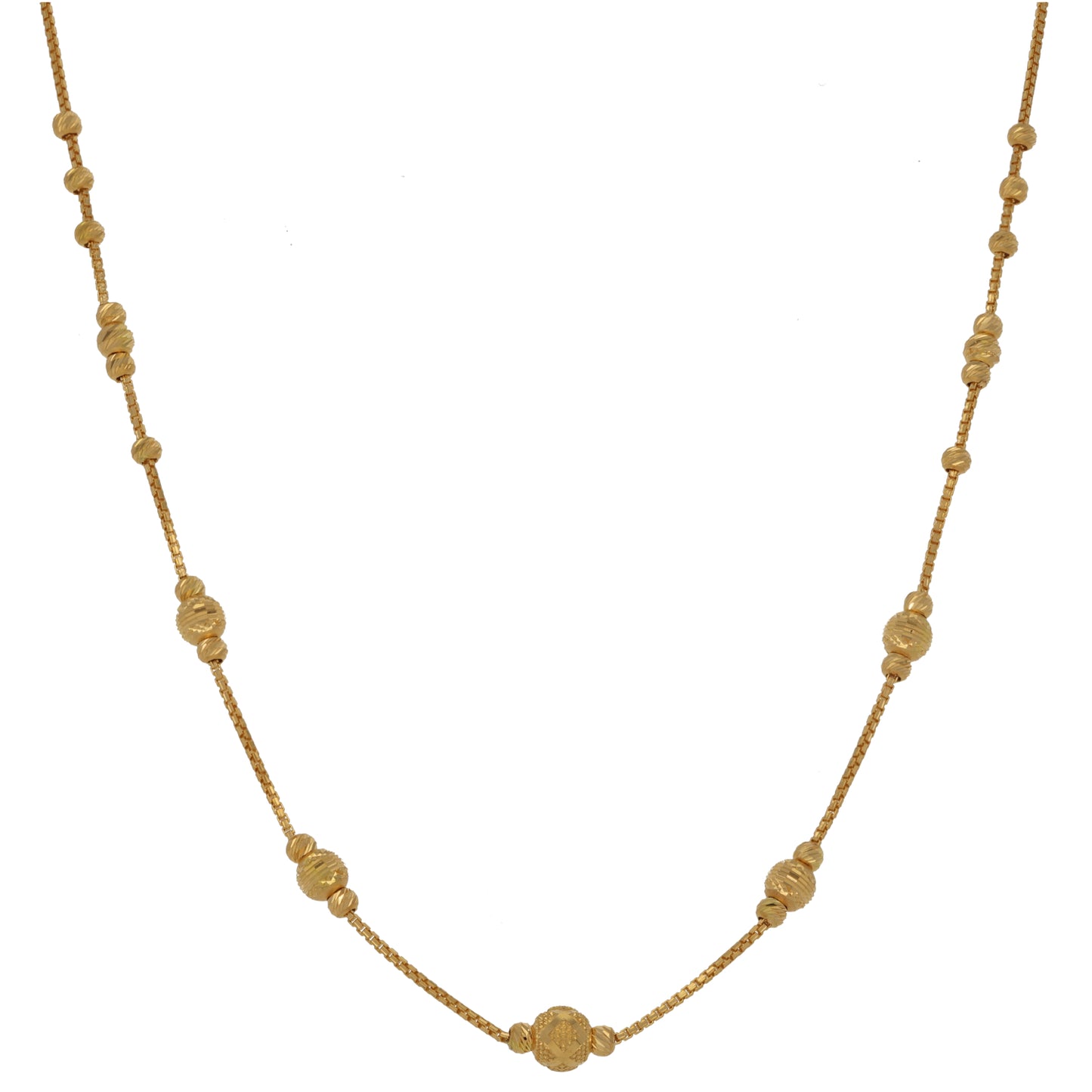 New 22ct Gold Fancy Bead Necklace 18"