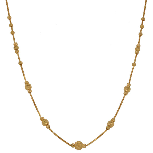 New 22ct Gold Fancy Bead Necklace 18"