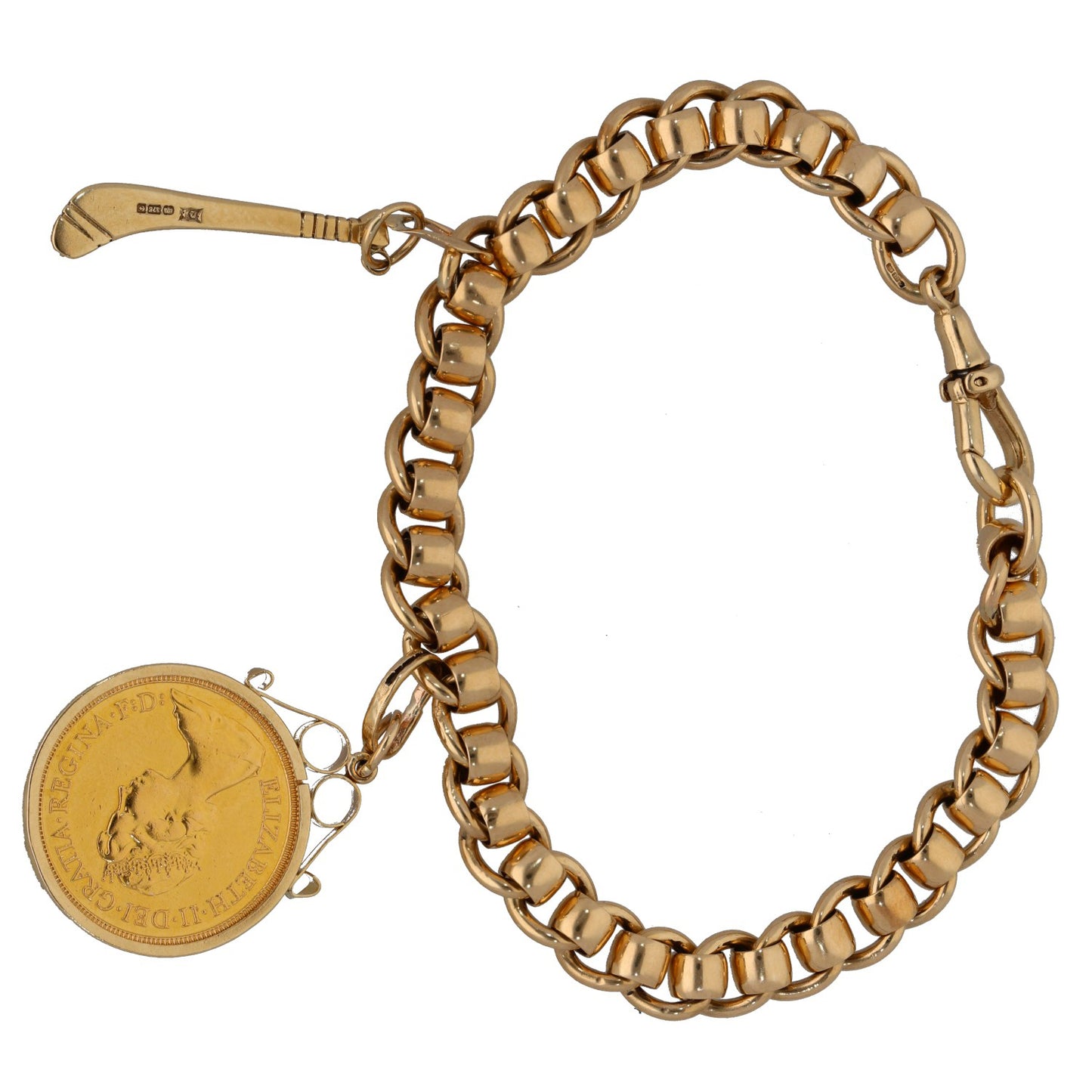 9ct Gold Single Full Sovereign Coin Bracelet