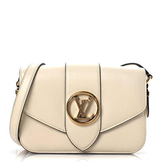 Louis Vuitton Pont 9 Smooth Calfskin Leather Bag - Cream
