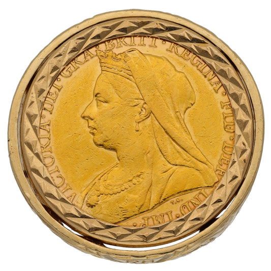 9ct Gold Full Sovereign Coin Ring Size S