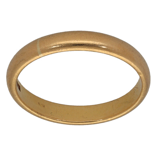 22ct Gold Plain Wedding Ring Size P