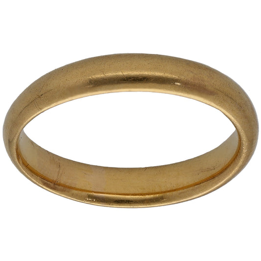 22ct Gold Plain Wedding Ring Size L