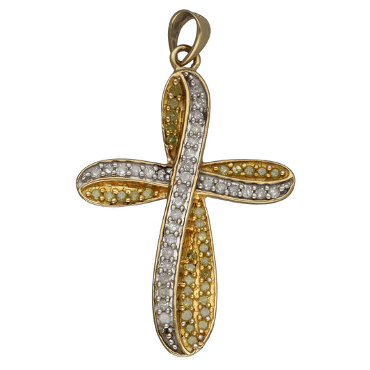 9ct Gold 0.31ct Diamond Cross Pendant