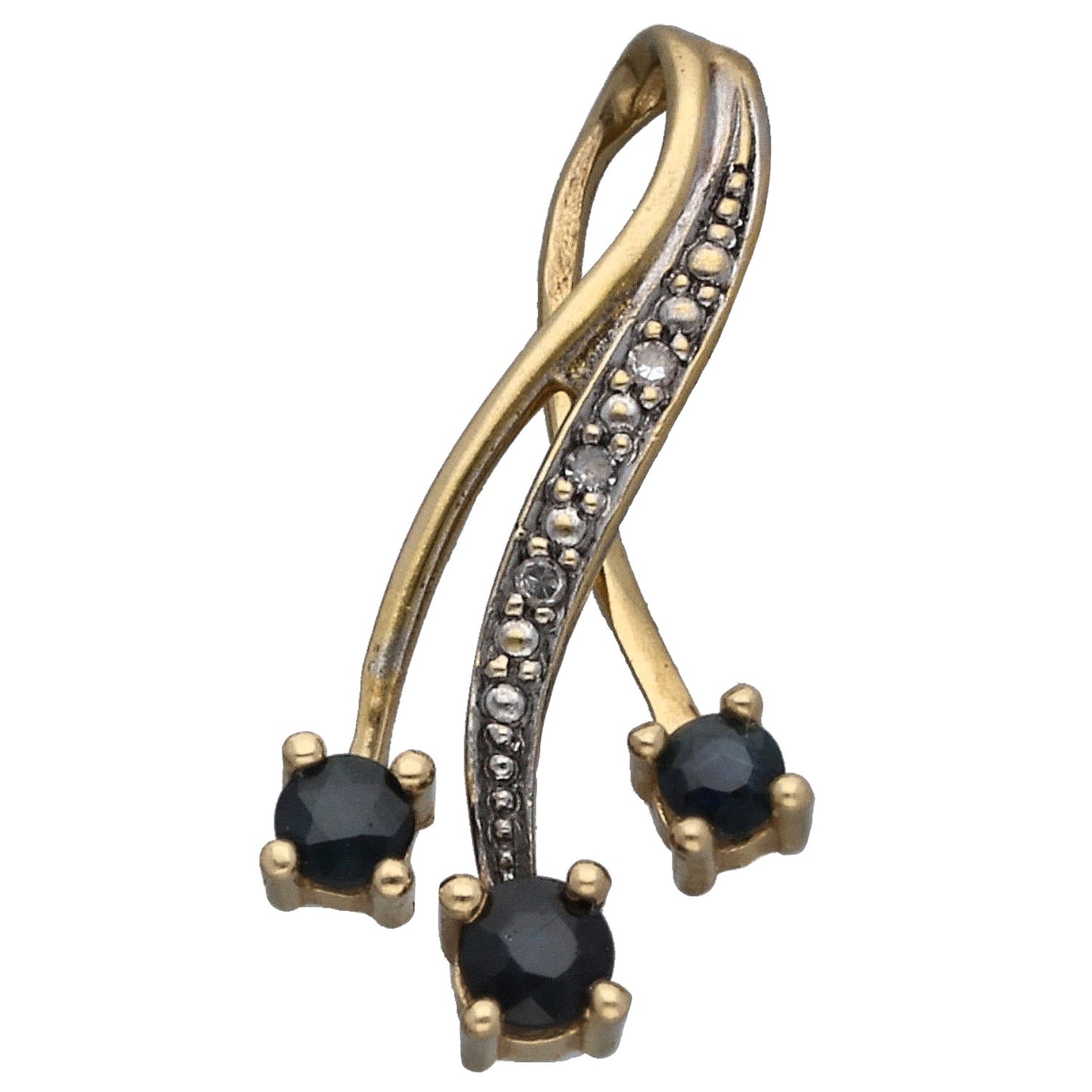18ct Gold Sapphire & 0.015ct Diamond Dress/Cocktail Pendant