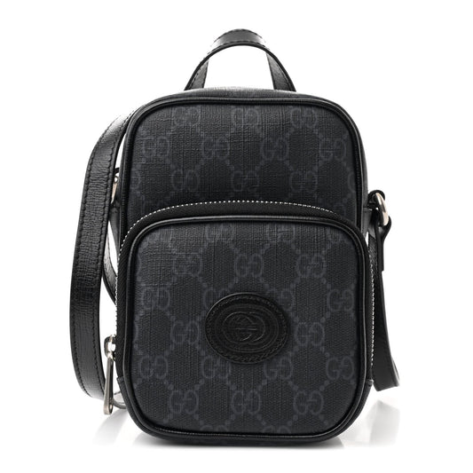 Gucci Interlocking G Mini GG Supreme Coated Canvas Bag - Black