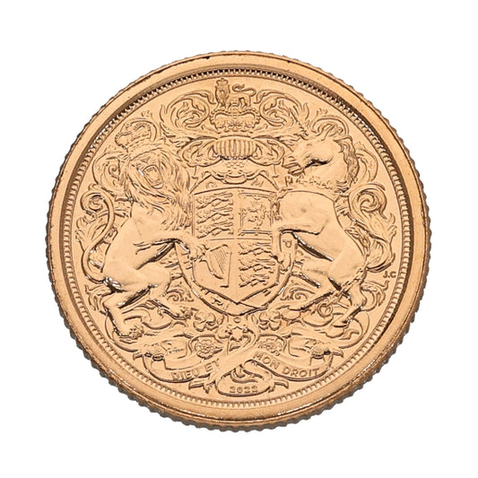 22ct Gold King Charles III Quarter Sovereign Coin 2022