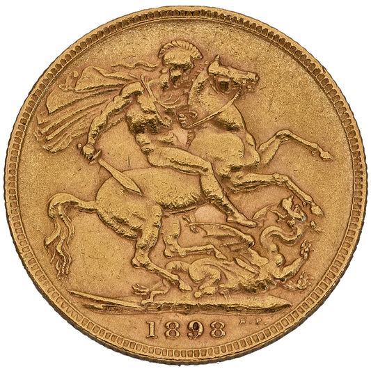 22ct Gold Queen Victoria Full Sovereign Coin 1898