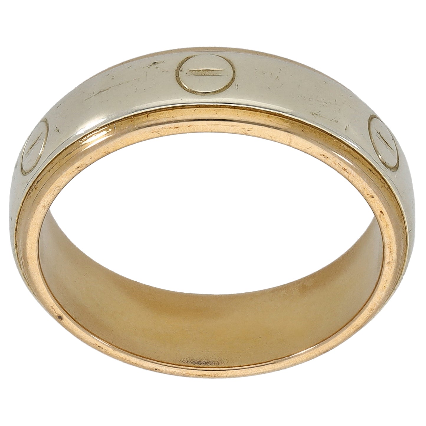 9ct Bicolour Gold Patterned Wedding Ring Size Q