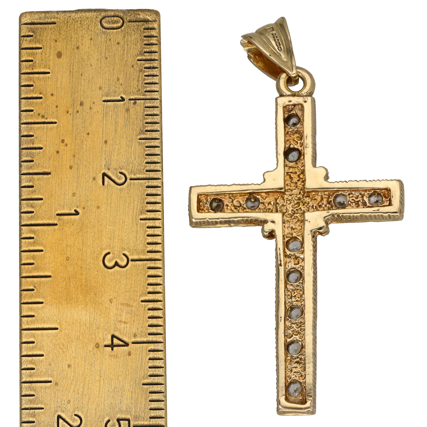 9ct Gold Cubic Zirconia Cross Pendant