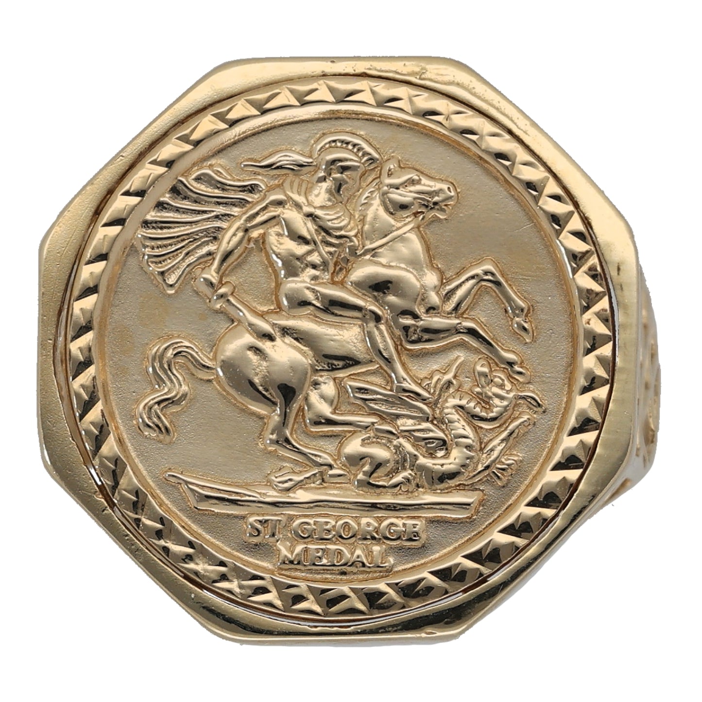 9ct Gold St George Ring Size O