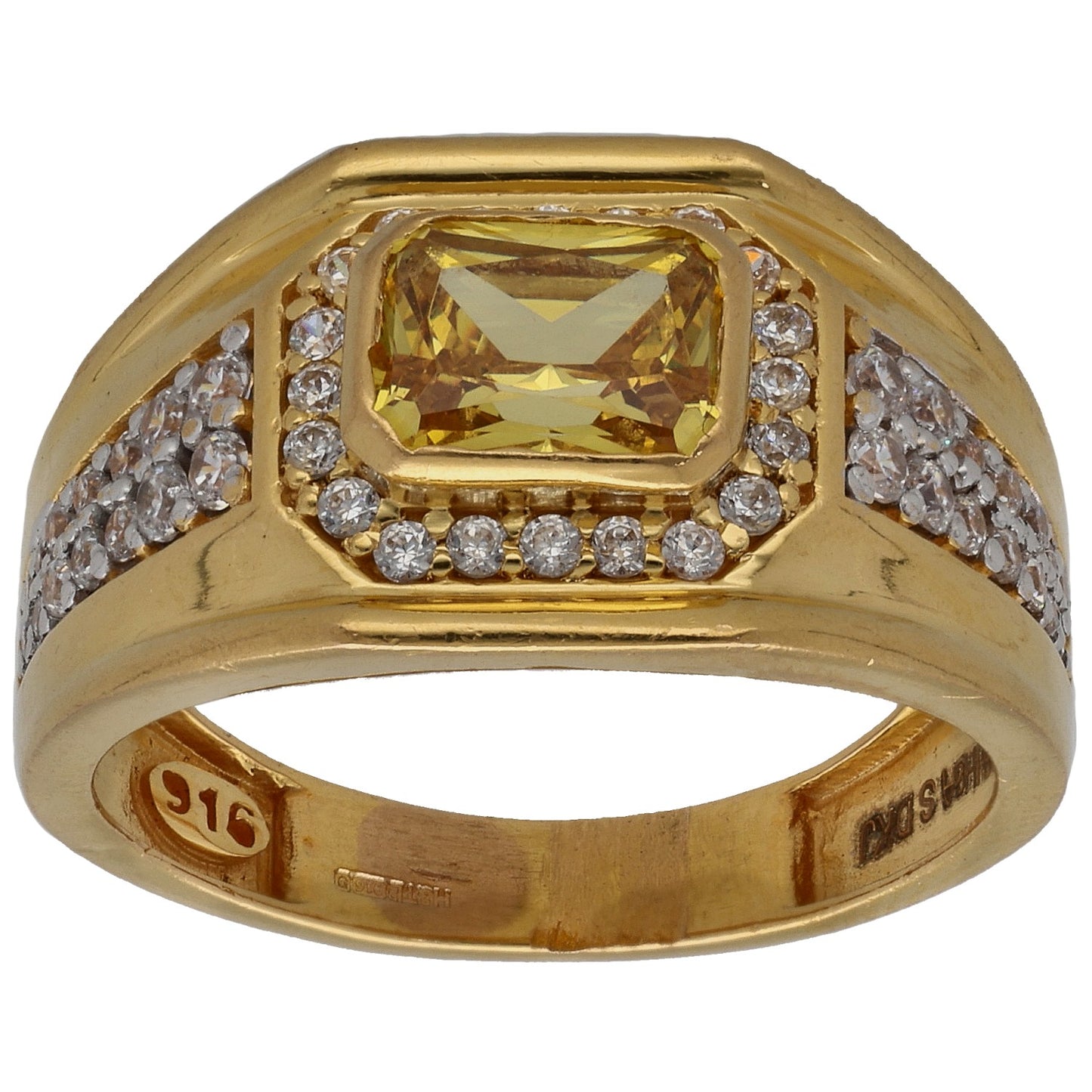 22ct Gold Imitation Gems Alternative Ring Size U