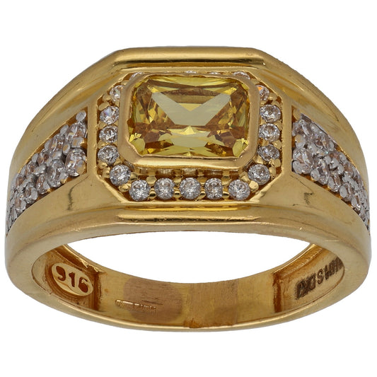 22ct Gold Imitation Gems Alternative Ring Size U