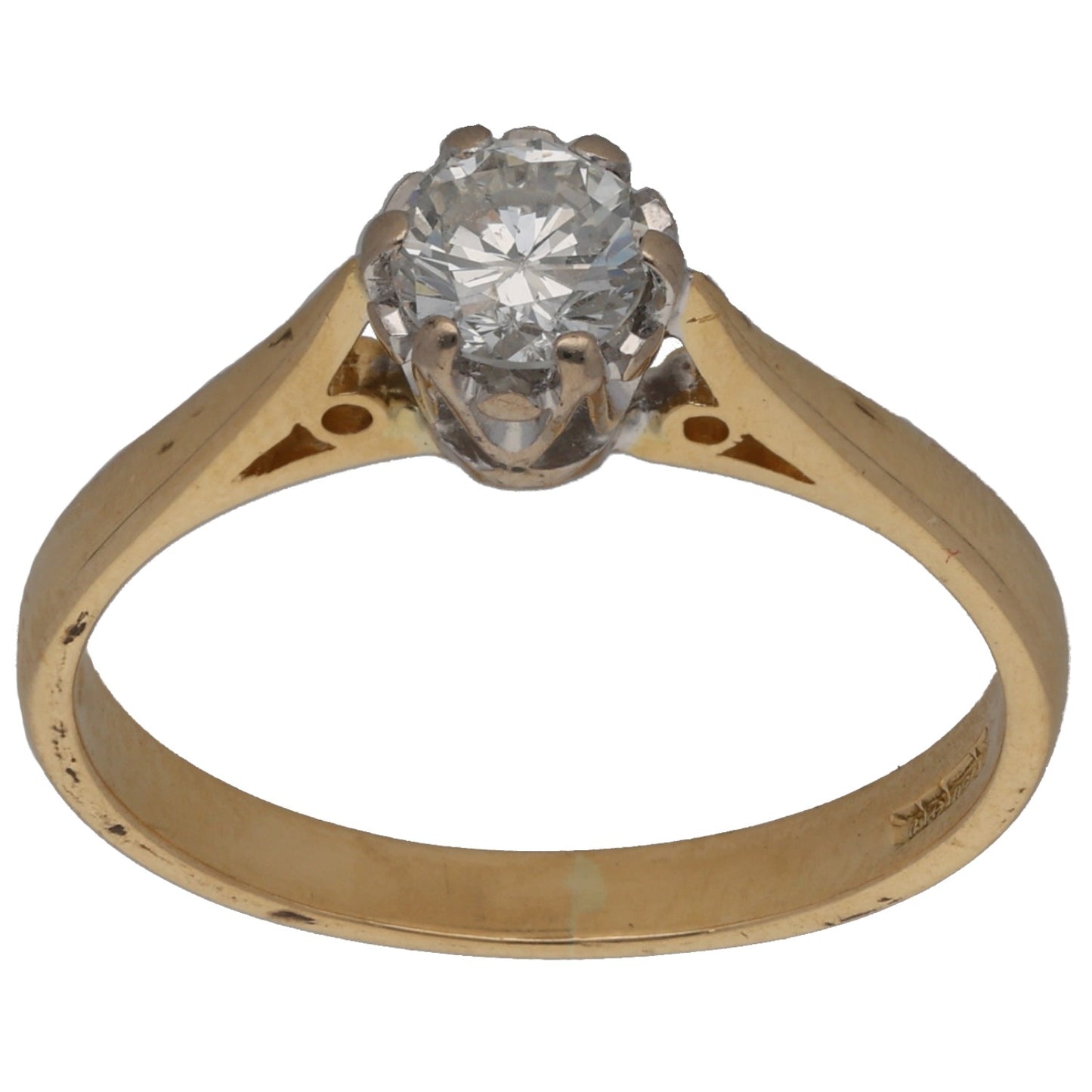 18ct Gold 0.33ct Diamond Solitaire Ring Size L