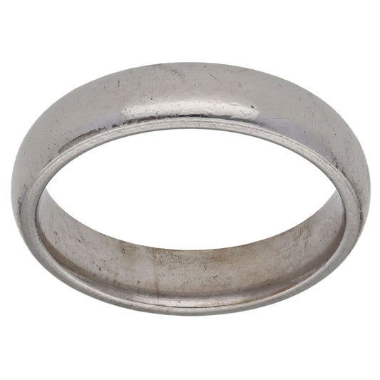 9ct White Gold Plain Wedding Ring Size L