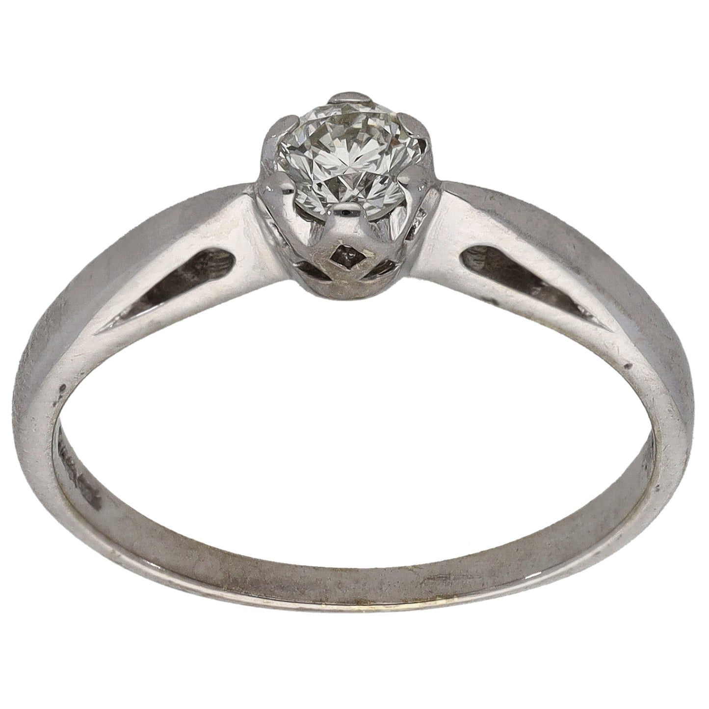 9ct Gold 0.25ct Diamond Solitaire Ring Size L