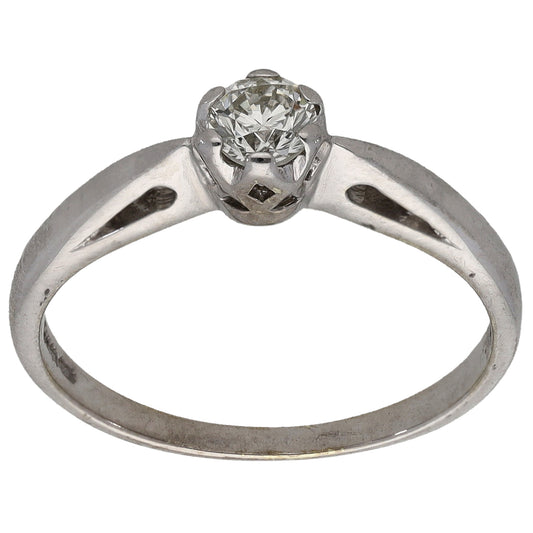 9ct Gold 0.25ct Diamond Solitaire Ring Size L