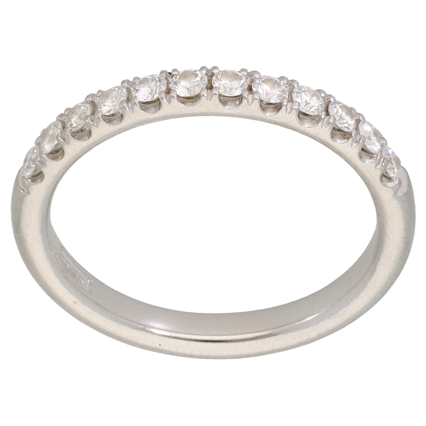 Platinum 0.48ct Diamond Half Eternity Ring Size M