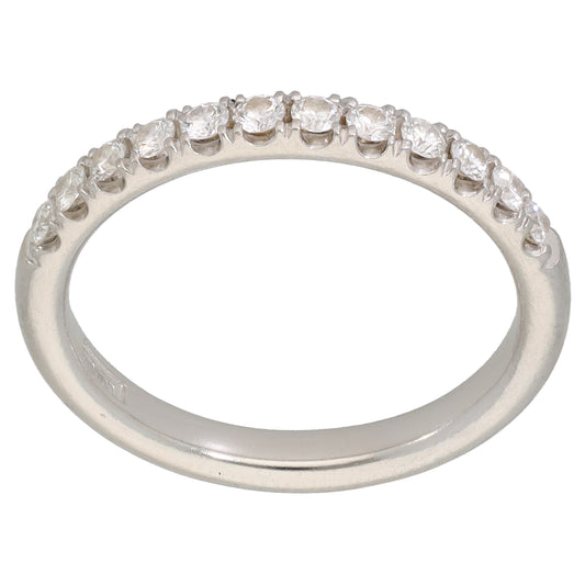 Platinum 0.48ct Diamond Half Eternity Ring Size M