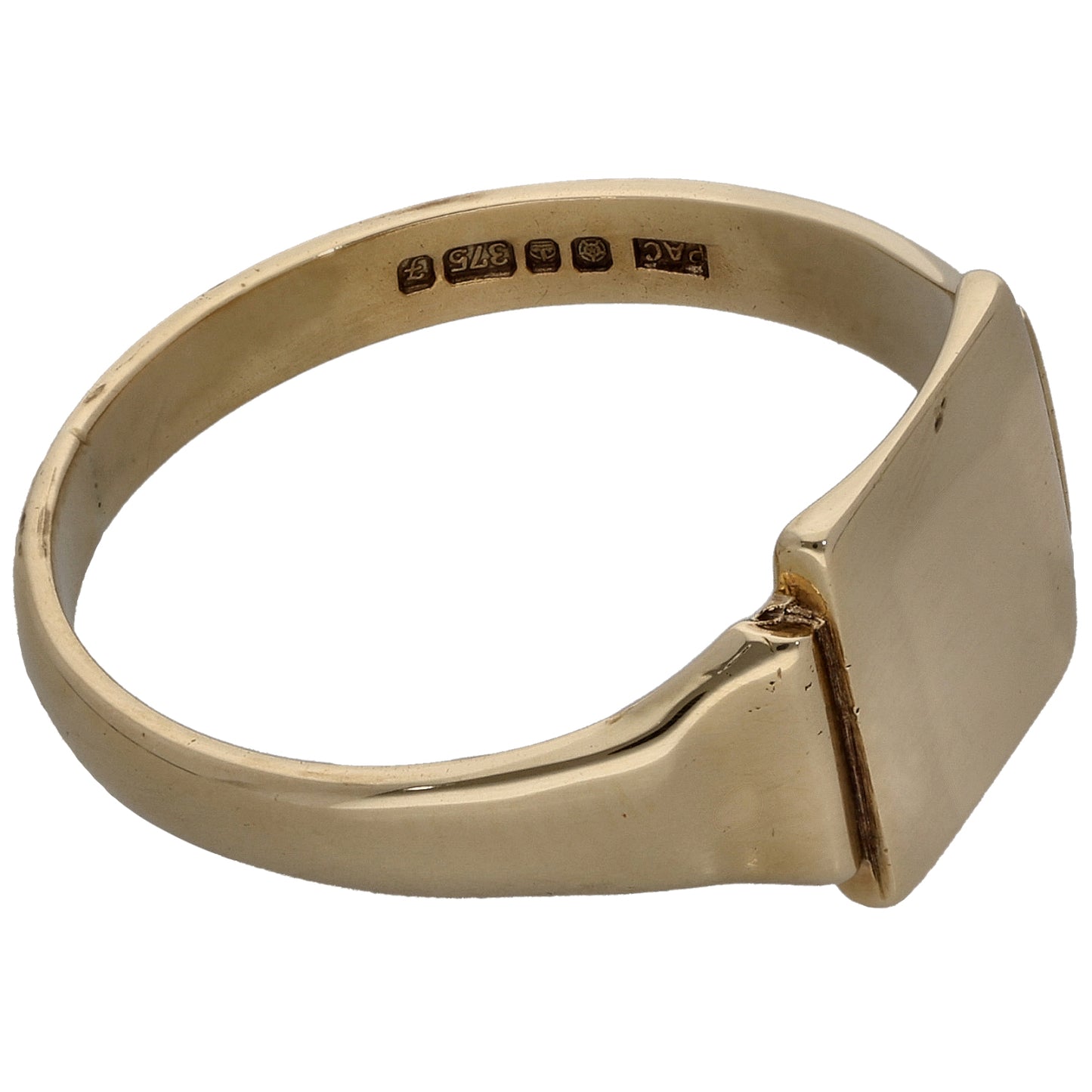 9ct Gold Plain Signet Ring Size X