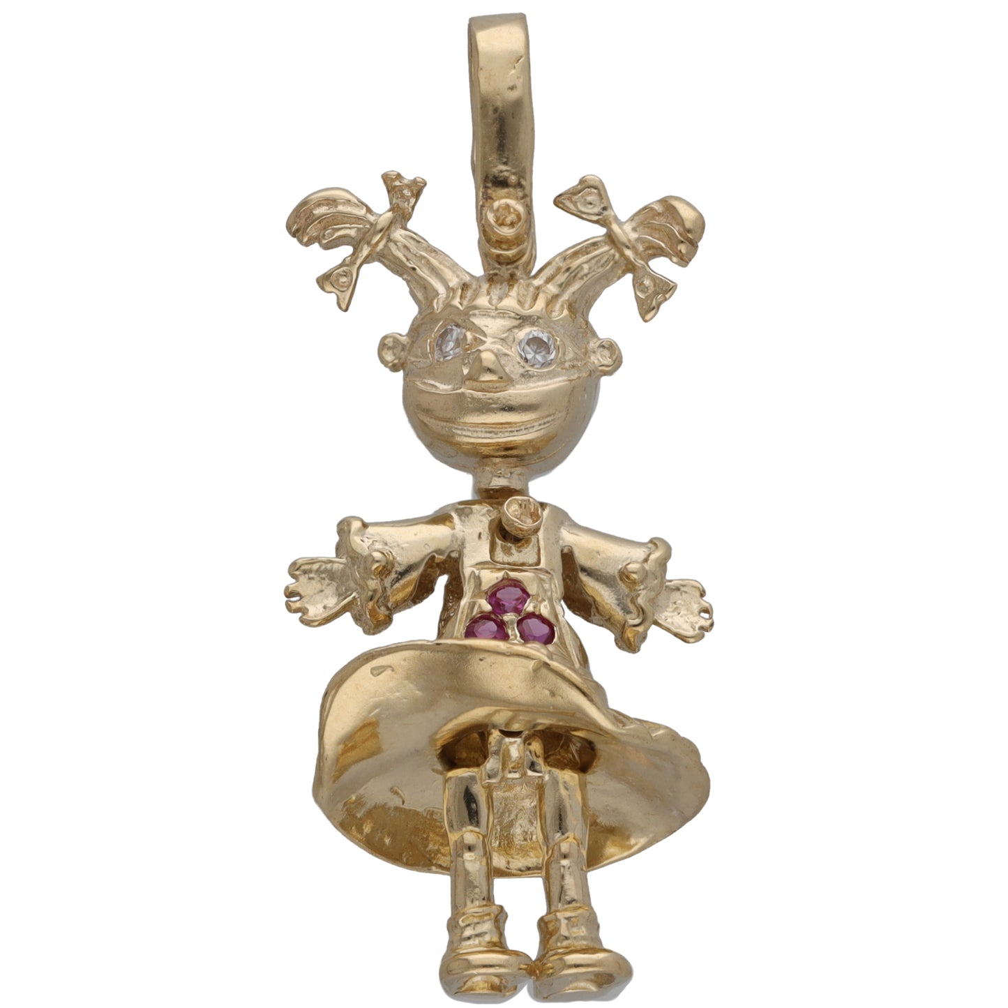 9ct Gold Imitation Gems Dolly Pendant