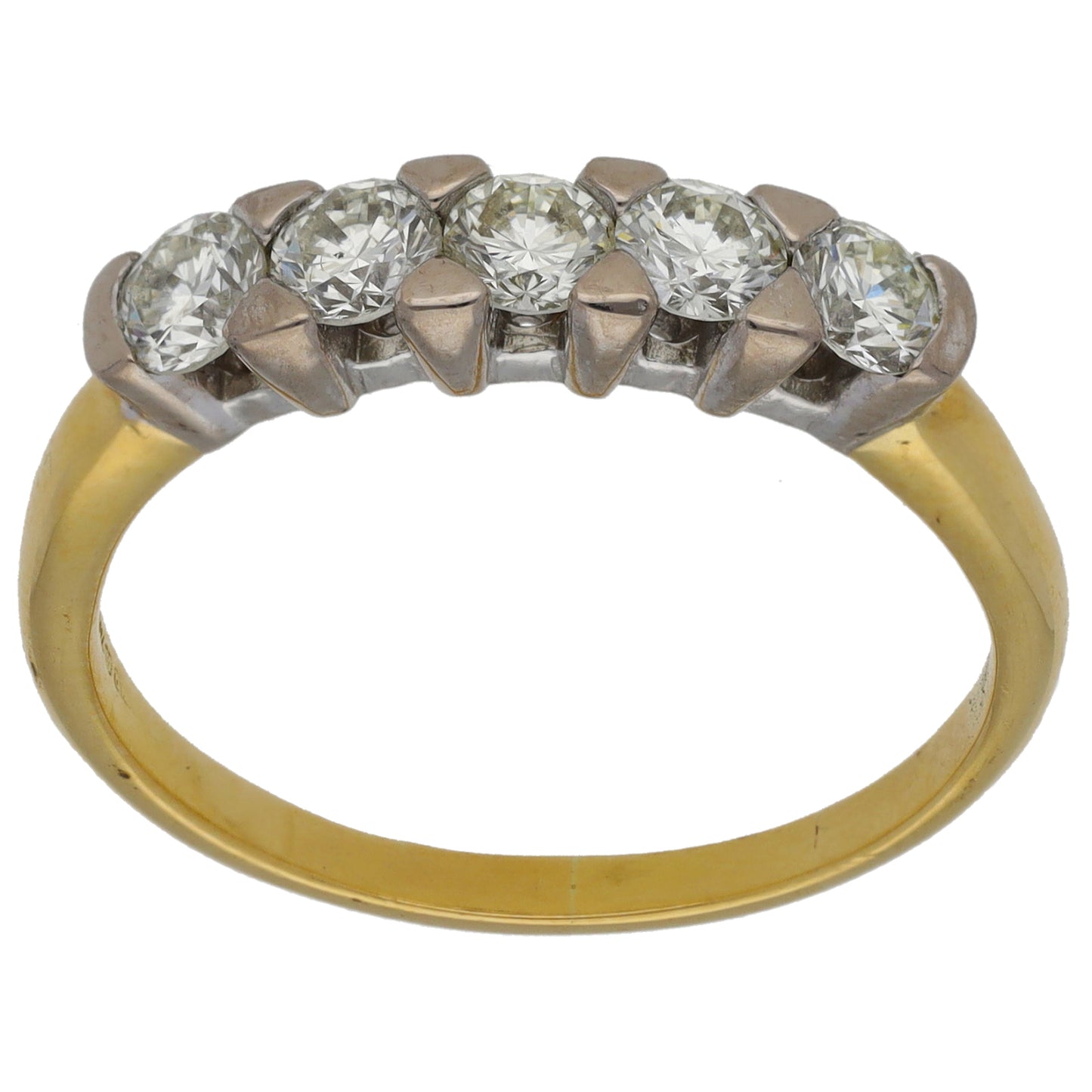 18ct Gold 1.00ct Diamond Half Eternity Ring Size T