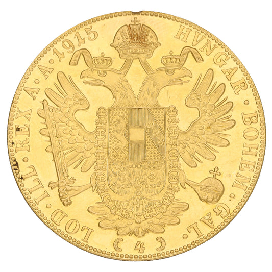 22ct Gold Austrian 4 Ducat Coin 1915