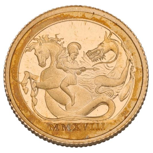 22ct Gold Queen Elizabeth II Quarter Sovereign Coin 2018