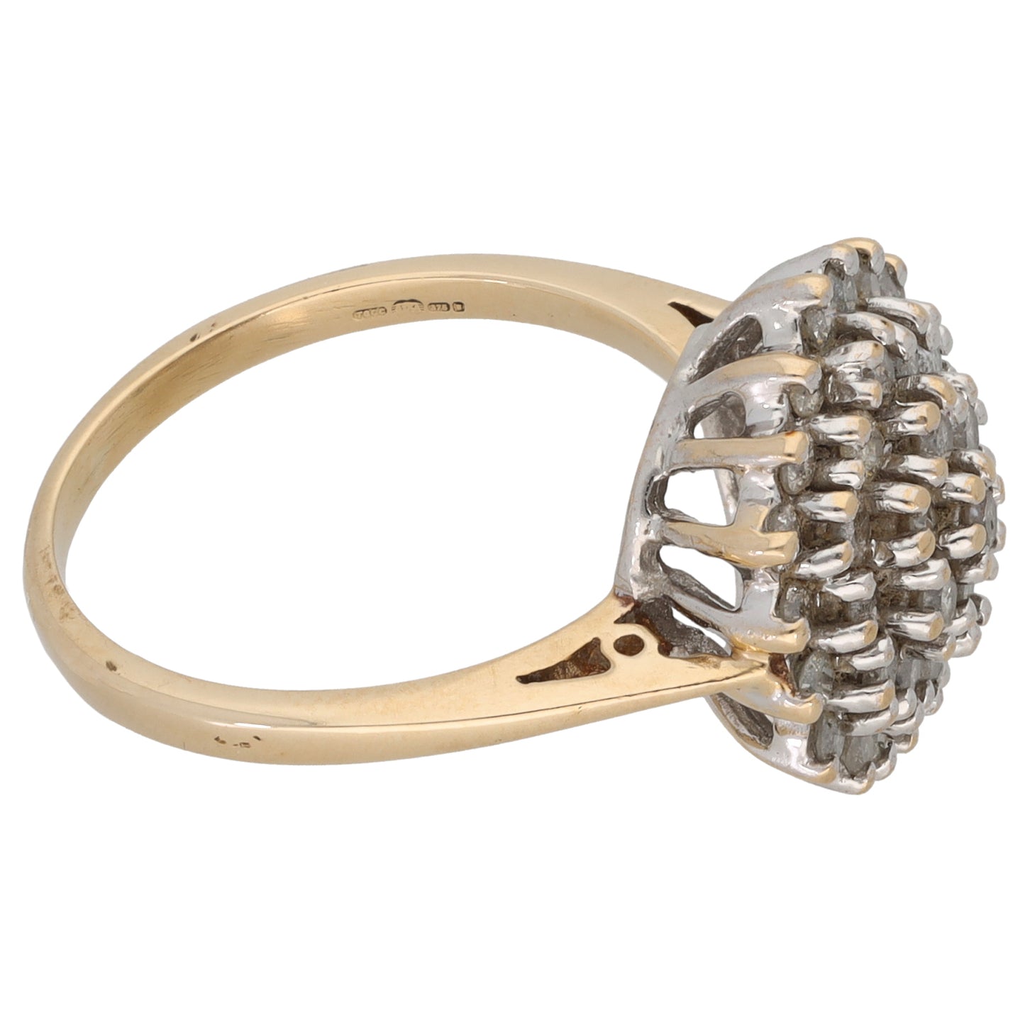 9ct Gold 0.95ct Diamond Cluster Ring Size N