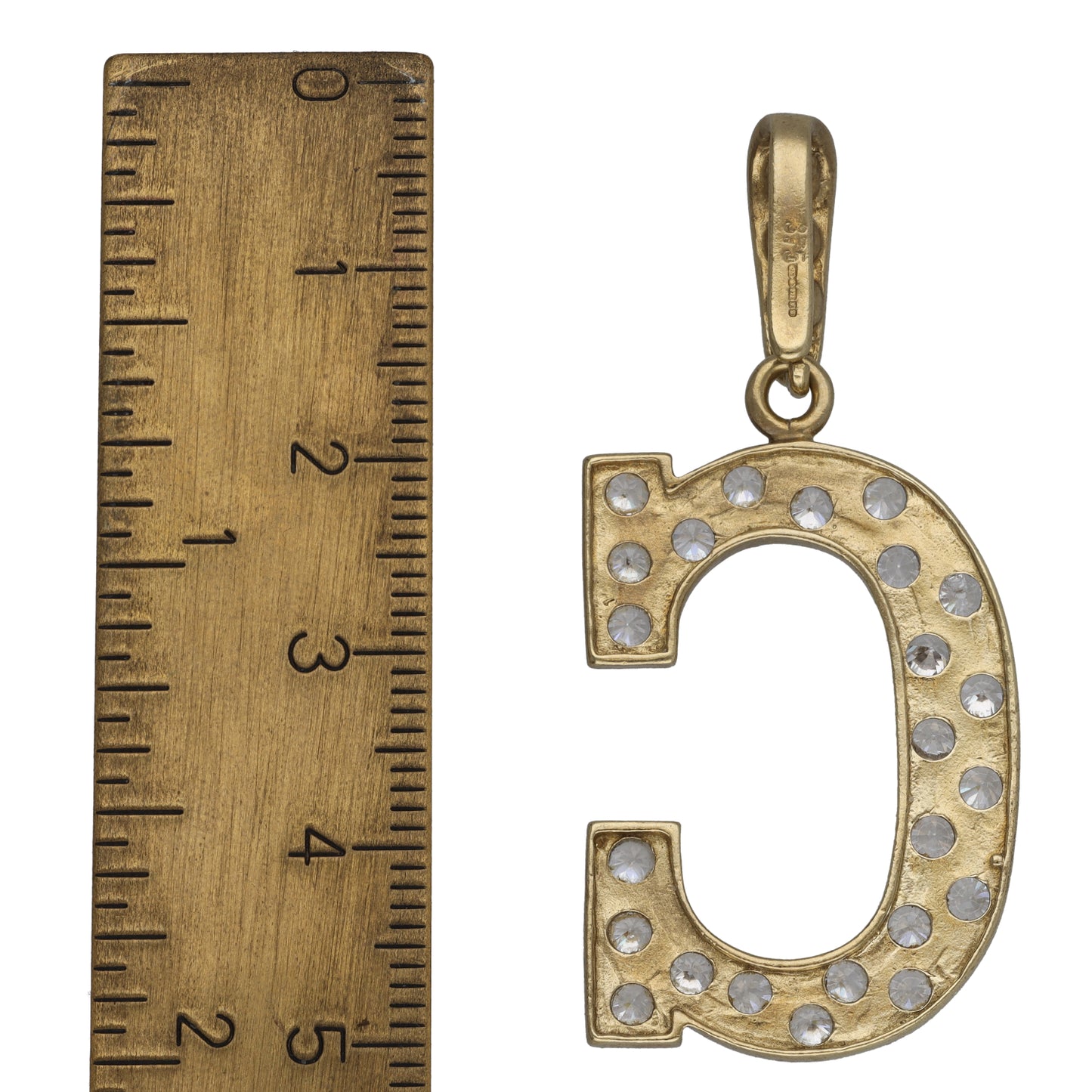9ct Gold Cubic Zirconia Initial C Pendant