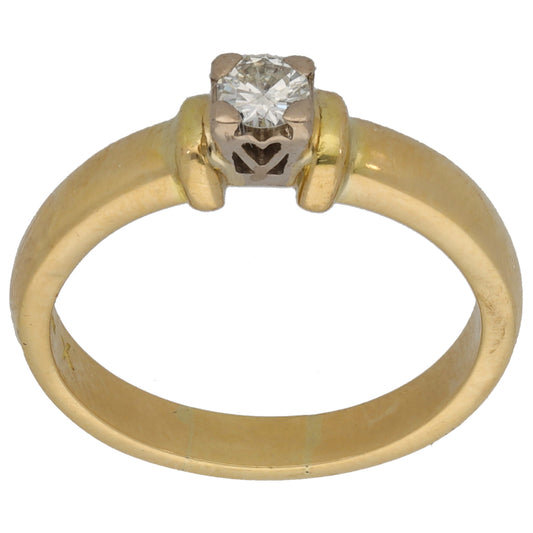18ct Gold 0.20ct Diamond Solitaire Ring Size P