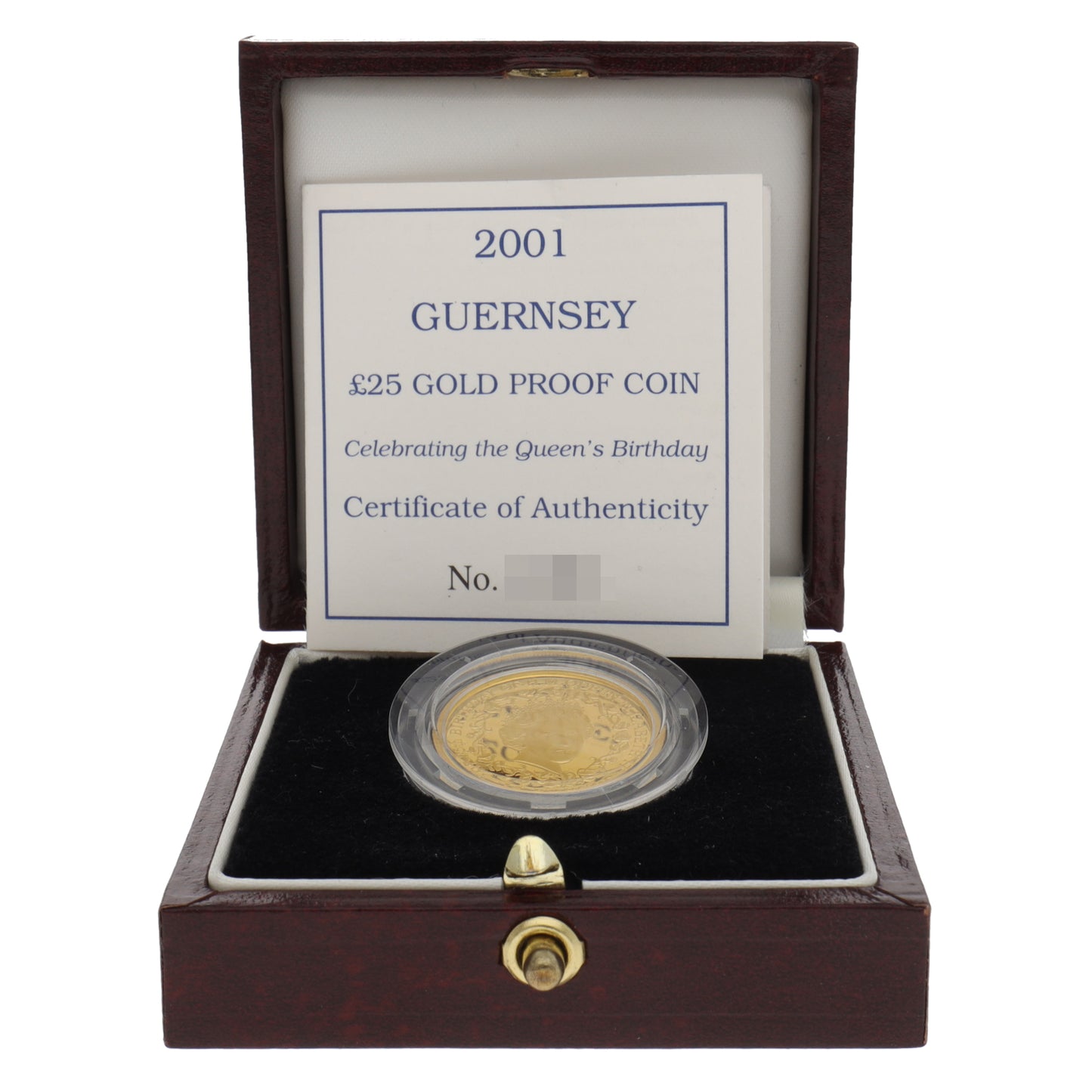 22ct Gold The 75th Birthday Of HM Queen Elizabeth II 25 Pounds Coin 2001