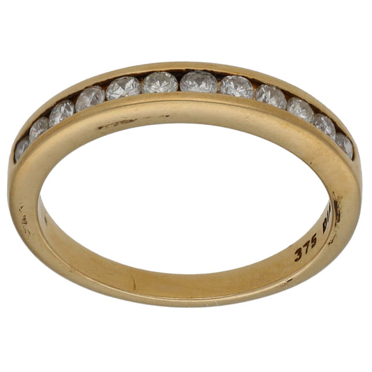 9ct Gold 0.33ct Diamond Half Eternity Ring Size K