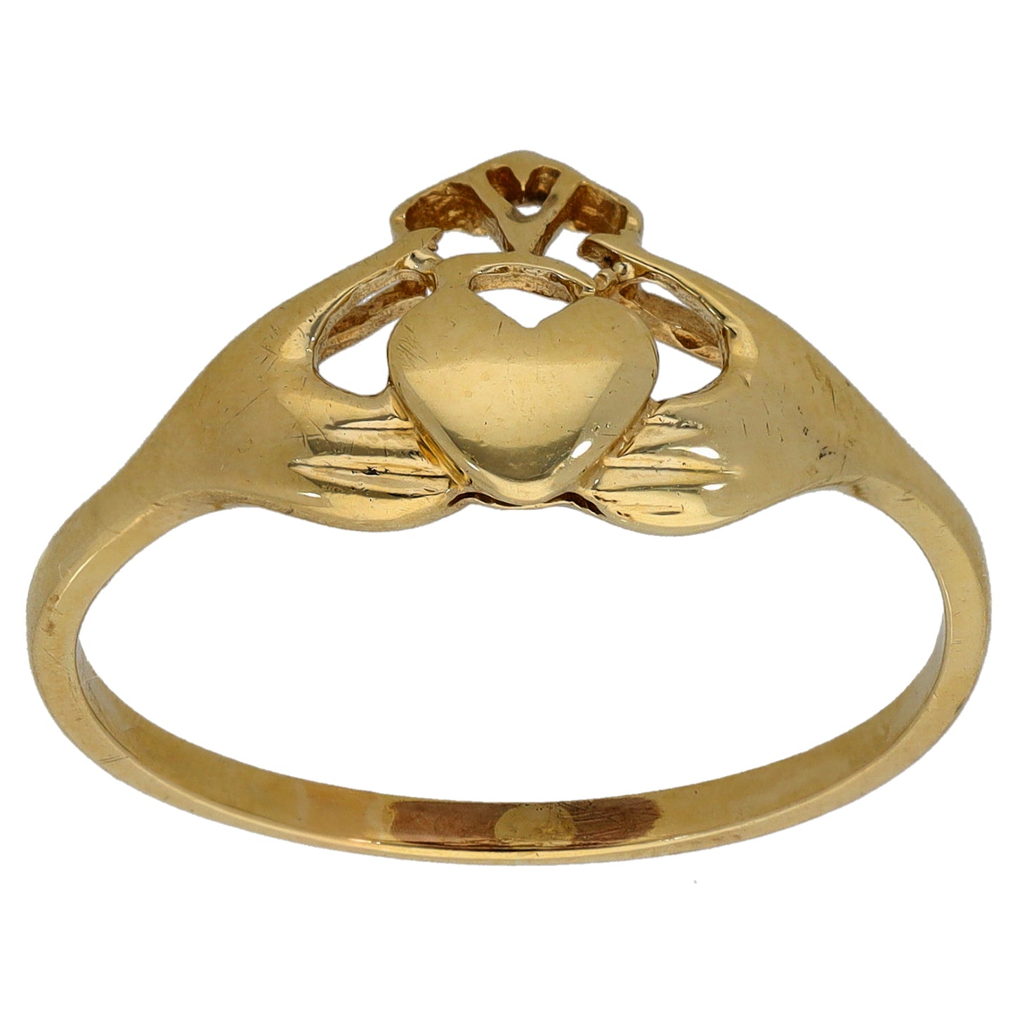 9ct Gold Claddagh Ring Size V