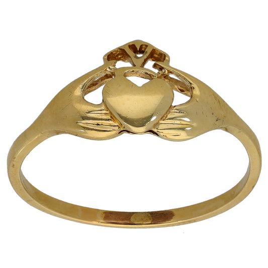 9ct Gold Claddagh Ring Size V