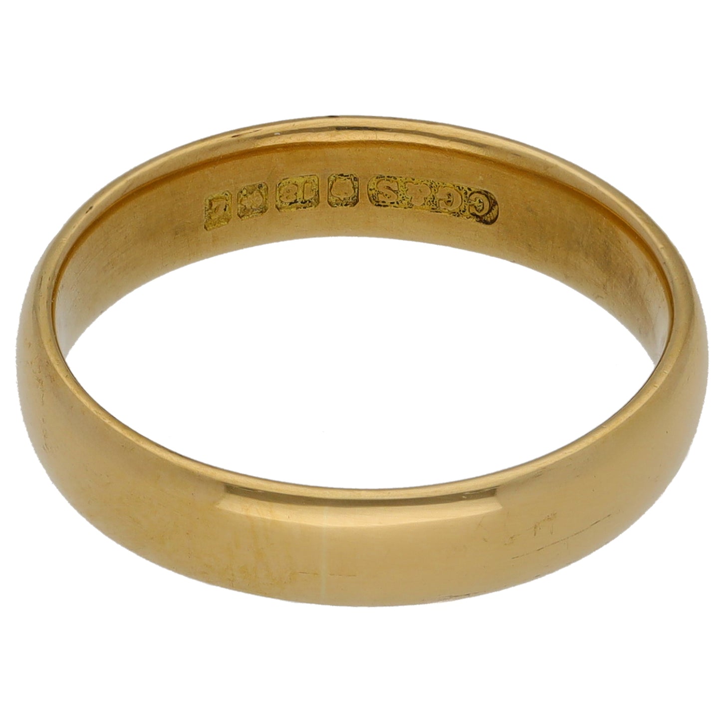 18ct Gold Plain Wedding Ring Size M