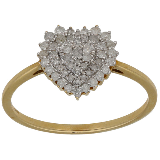 9ct Bicolour Gold 0.275ct Diamond Cluster Ring Size U