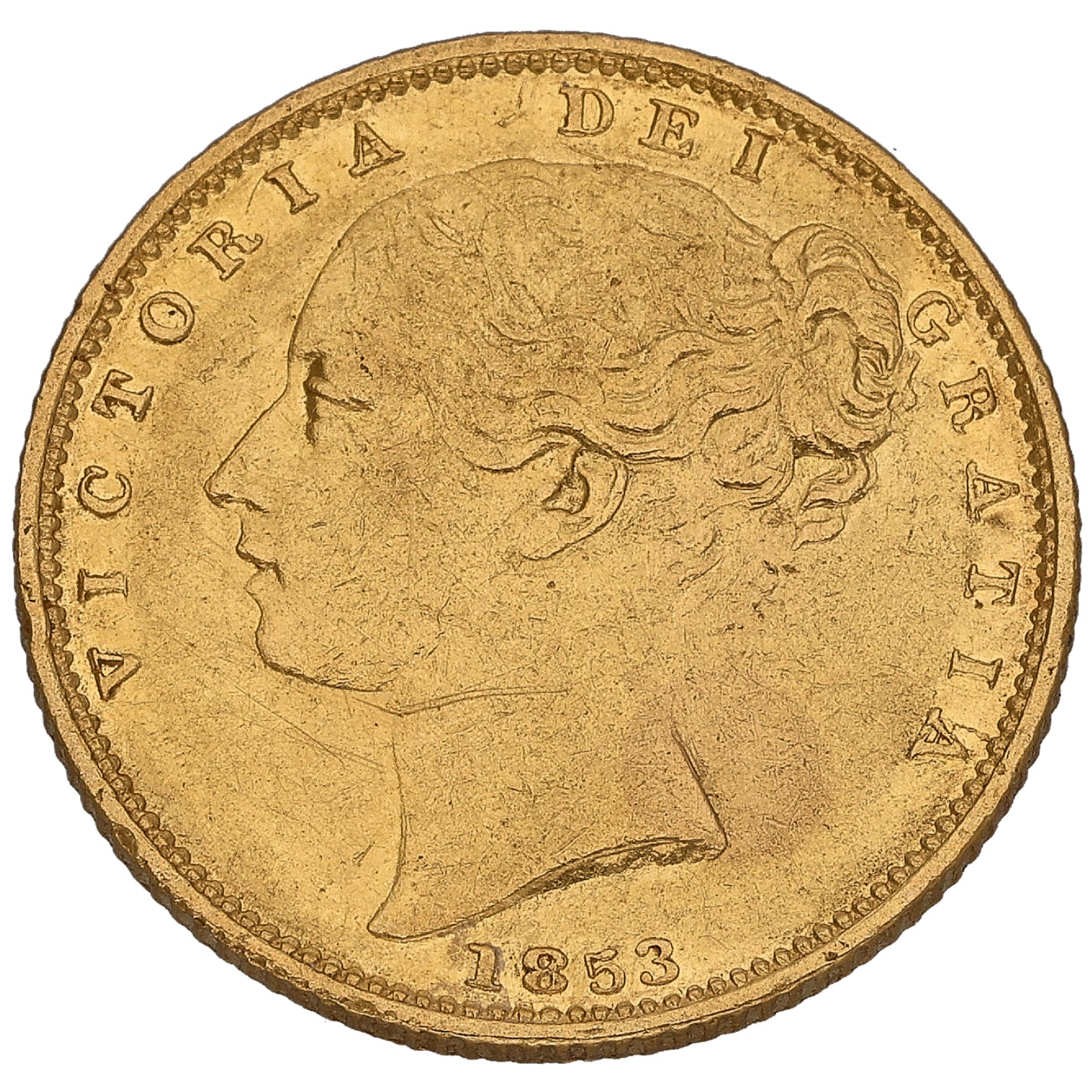 22ct Gold Queen Victoria Full Sovereign Coin 1853