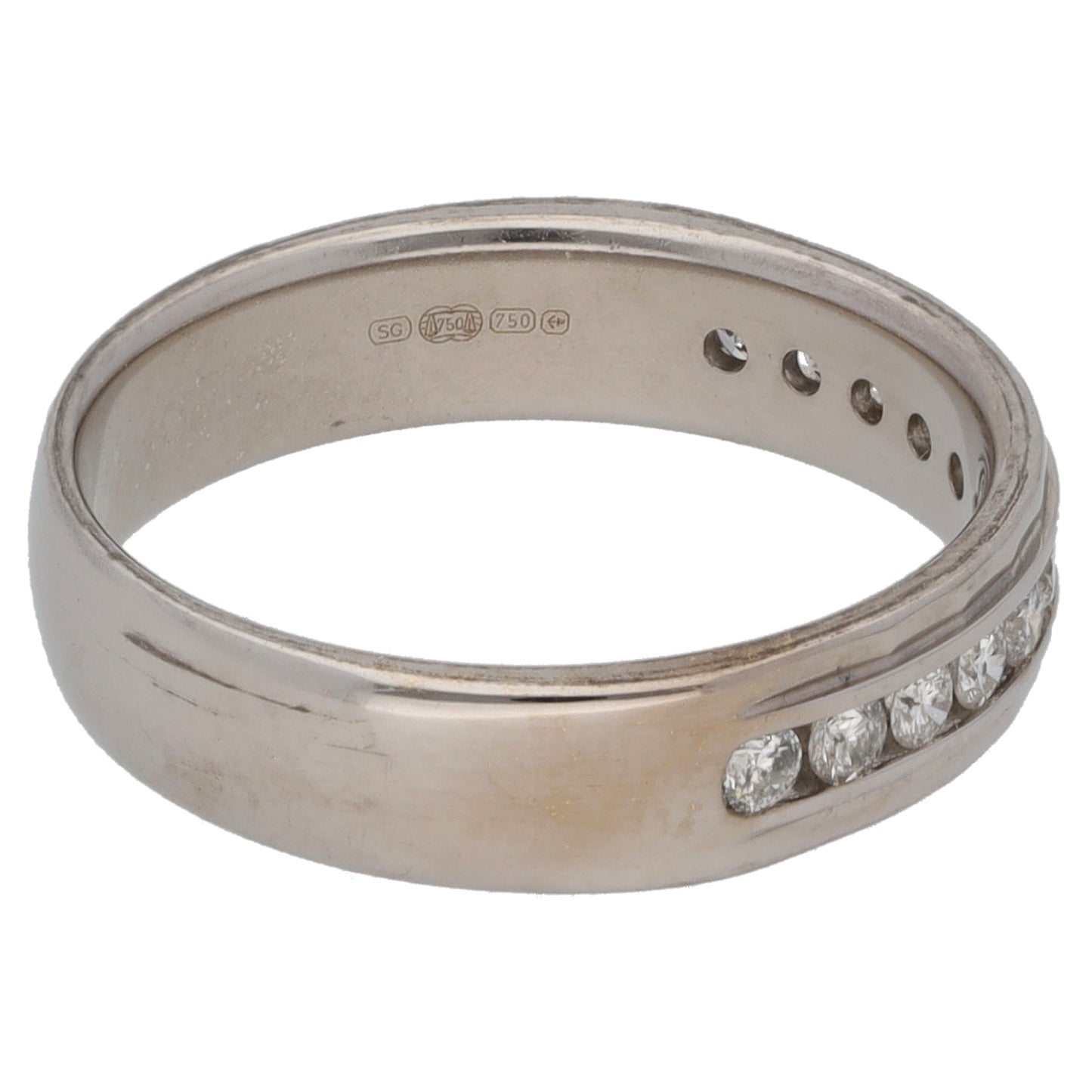18ct White Gold 0.25ct Diamond Half Eternity Ring Size L