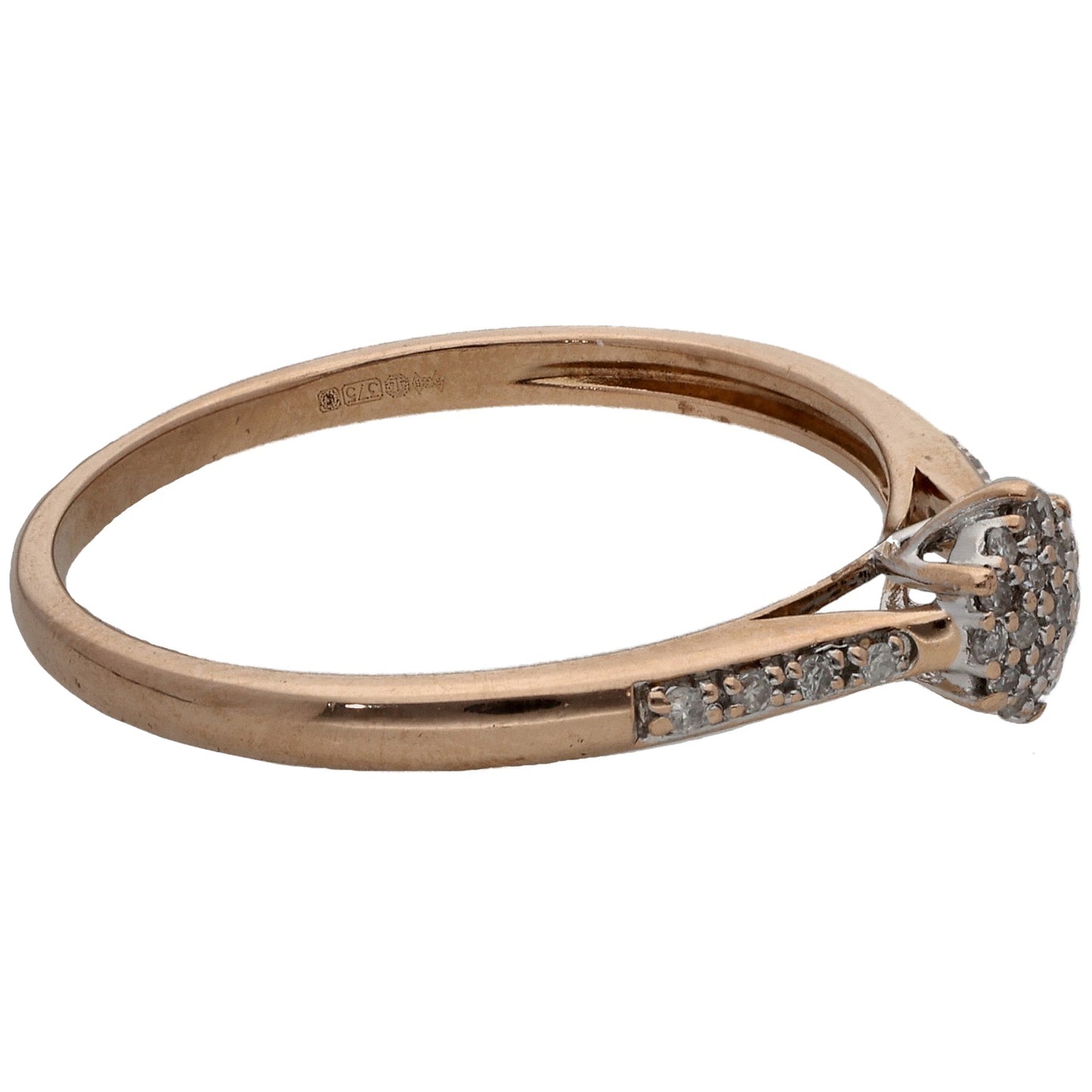 9ct Gold 0.10ct Diamond Cluster Ring Size R