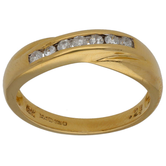 18ct Gold 0.25ct Diamond Half Eternity Ring Size Q