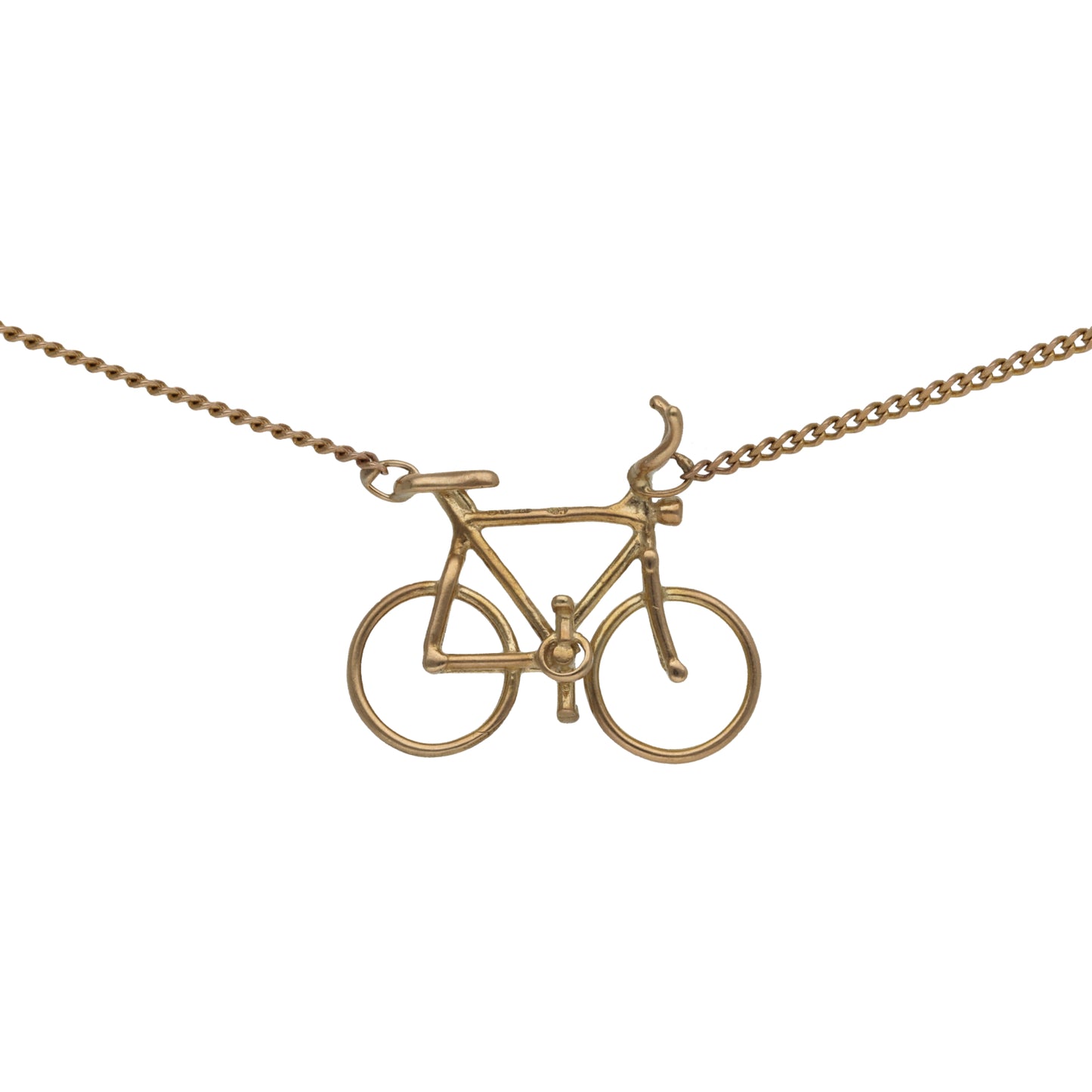9ct Gold Bicycle Pendant With Chain