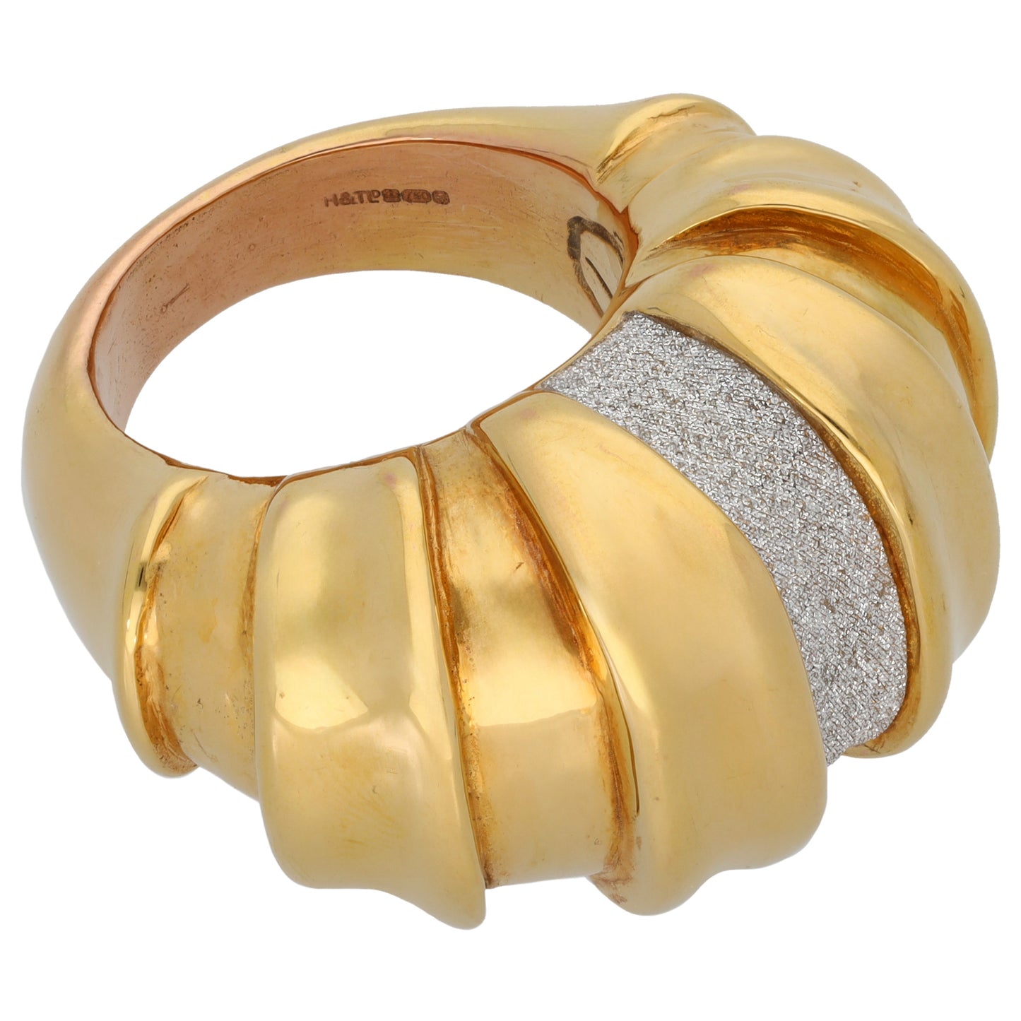 18ct Bicolour Gold Dress/Cocktail Ring Size T