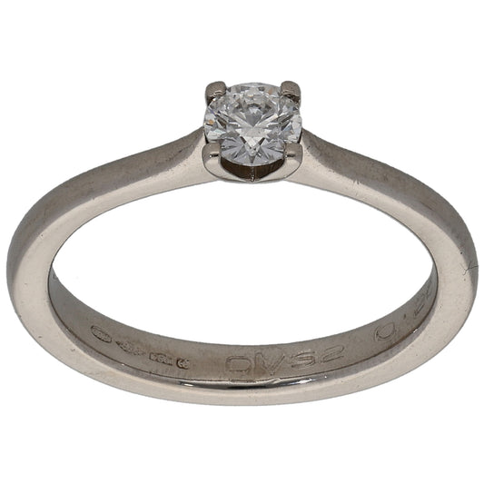 Platinum 0.26ct Diamond Solitaire Ring Size L