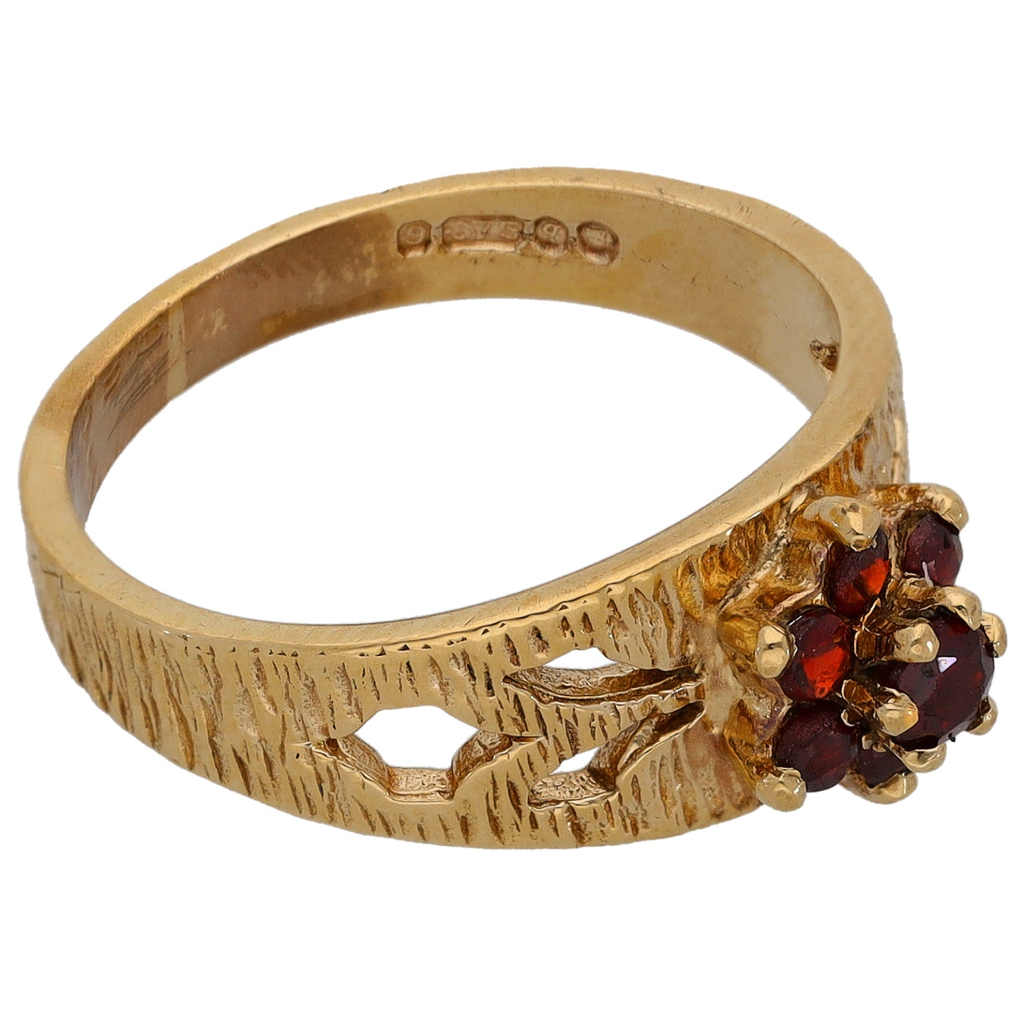 9ct Gold Garnet Dress/Cocktail Ring Size L