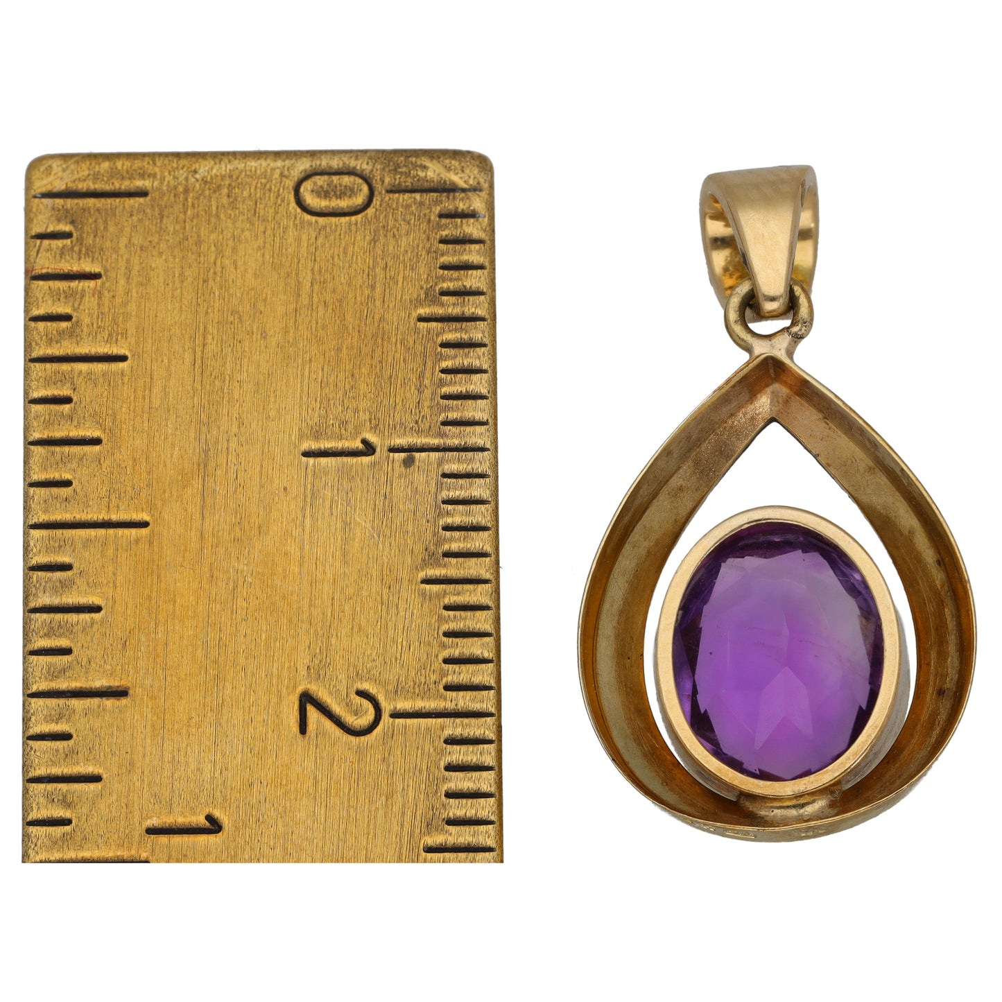 9ct Gold Amethyst Single Stone Pendant