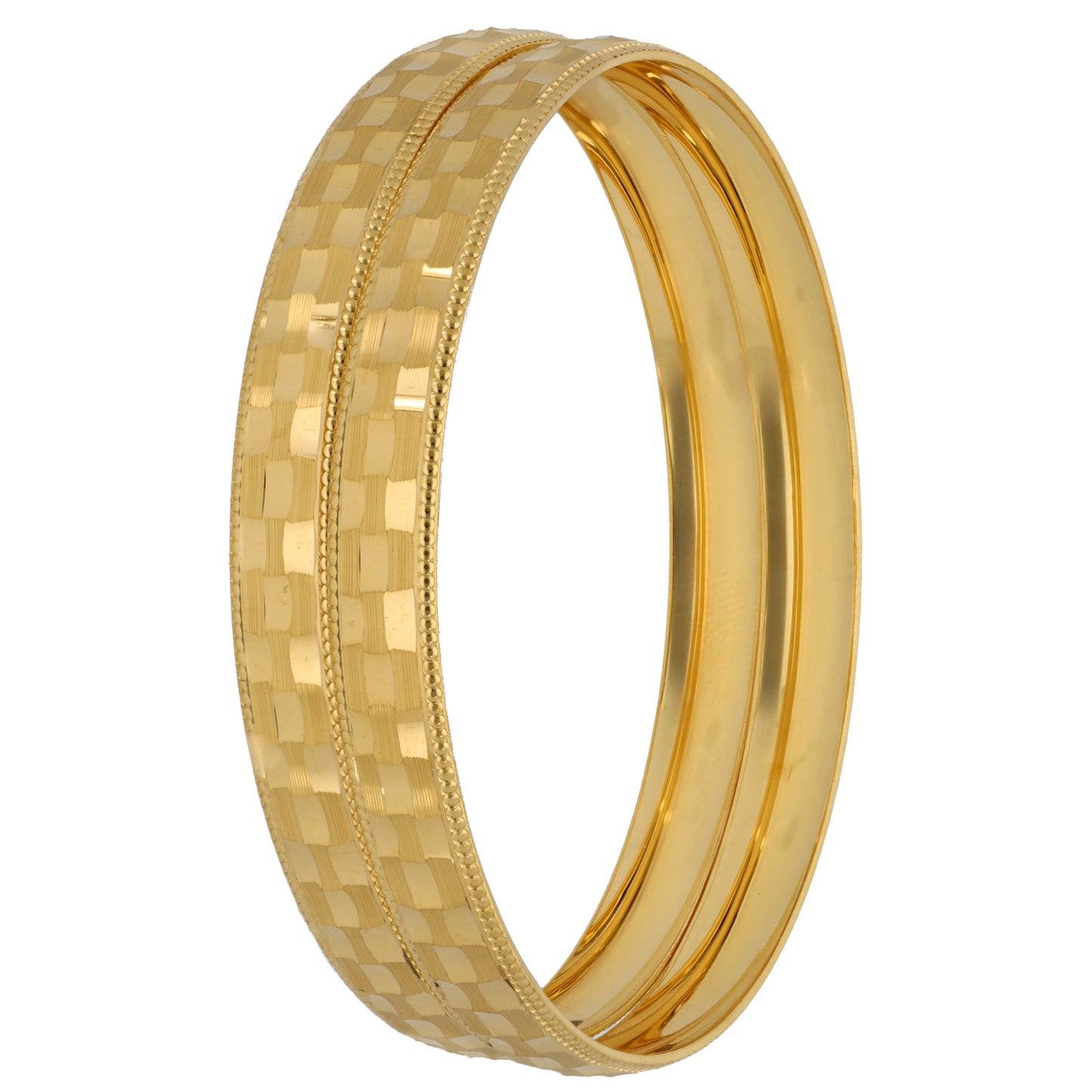New 22ct Gold Faceted Set Of Bangles